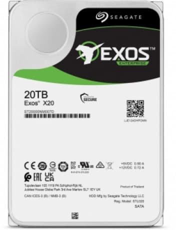 SEAGATE 20TB EXOS X20 ST20000NM007D 7200 RPM 256MB SATA-3 NAS ve Güvenlik Diski
